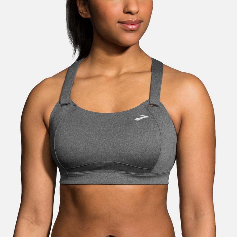 Brooks Women's JUNO SPORTS Sports Bras - Grey - Canada (UYDQR-5298)